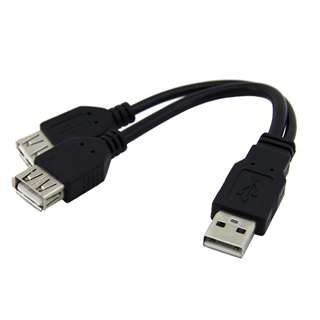 USBA/2 (87305) USB A(オス)-USB A(メス)x2 二股変換ケーブル ☆4個まで￥300ネコポス対応可能！