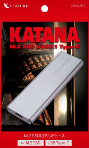 CAM2-U31C 「KATANA M.2 SSD USB3.1 Type-C」 M.2 SATA接続SSDケース