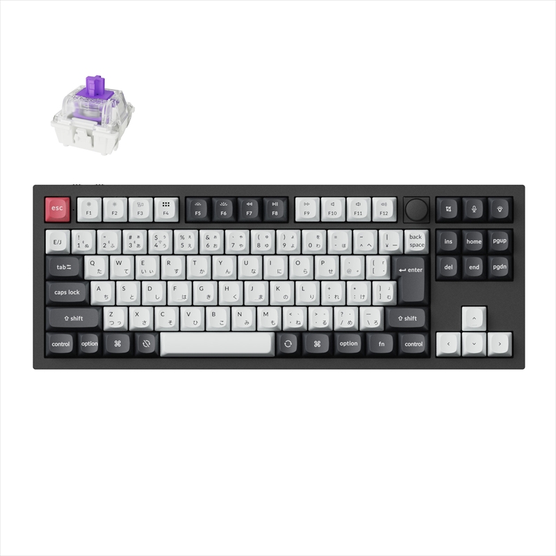 Q3H-M1-JIS Q3 HE マグネットスイッチ搭載 QMKワイヤレス・カスタムメカニカルキーボード - RGB - JIS配列（テンキーレス）- カーボンブラック / Gateron ダブルレール・マグネティックスイッチ Nebula（ホットスワップ）