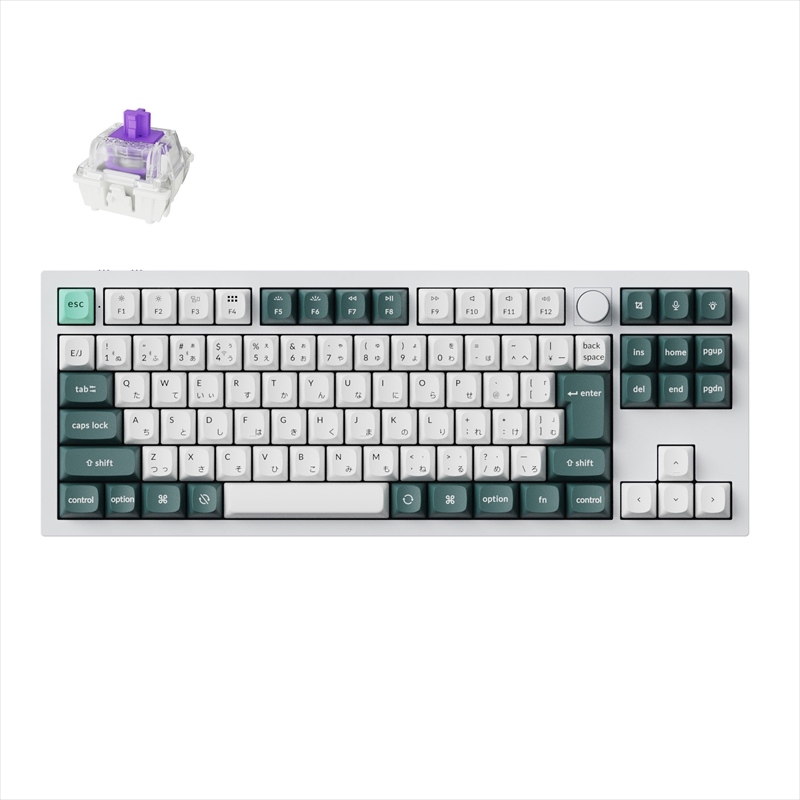 Q3H-P1-JIS Q3 HE マグネットスイッチ搭載 QMKワイヤレス・カスタムメカニカルキーボード - RGB - JIS配列（テンキーレス）- シェルホワイト / Gateron ダブルレール・マグネティックスイッチ Nebula（ホットスワップ）