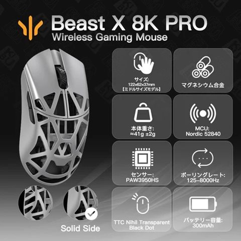 Beast X Pro (TTC) Silver(サイド穴なし)