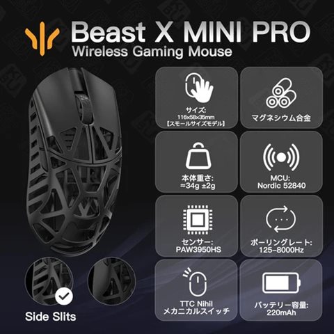 Beast X Mini Pro (TTC) Black(サイド穴あり)
