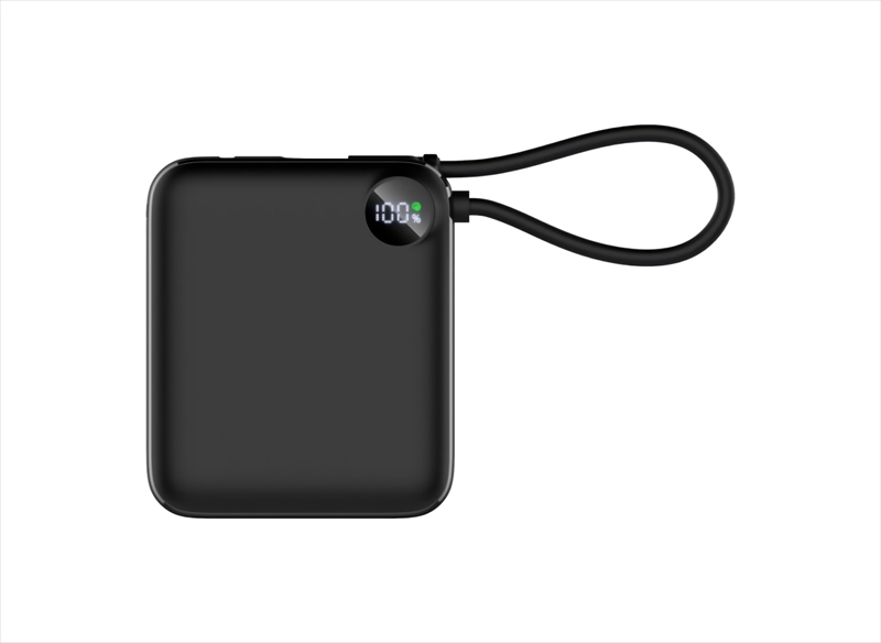 L-MC-2 コンパクトモバ充 10000mAh PD対応 Type-Cケーブル付 ブラック