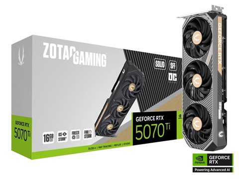ZT-5070Ti-16G-SSO/ZT-B50710J3-10P ZOTAC GAMING GEFORCE RTX 5070 Ti SOLID SFF OC 16GB GDDR7