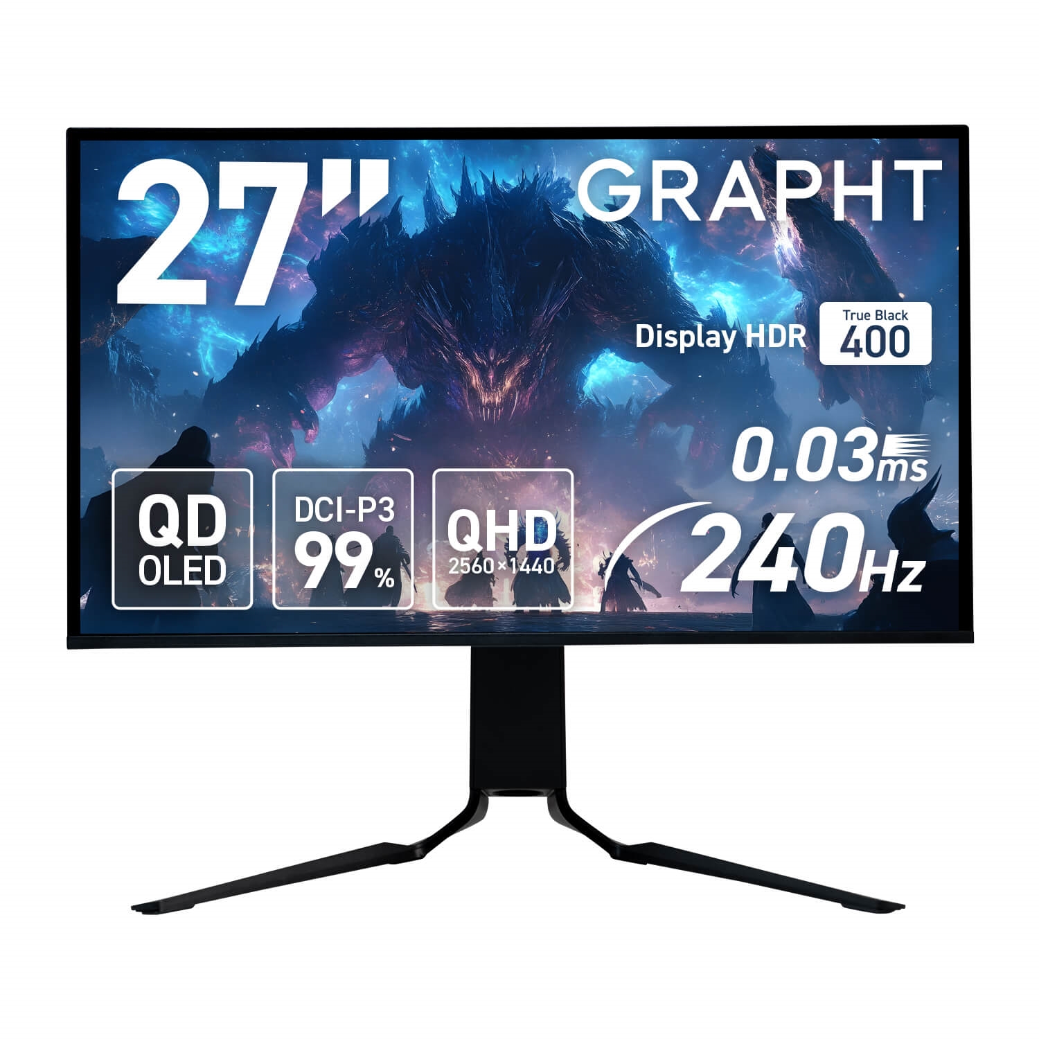 GRAPHT QD OLED ゲーミングモニター　GR2724OEL-BK 新品 GRAPHT Gaming Monitor - GR2724OEL-BK」特集。有機EL×量子ドットの新
