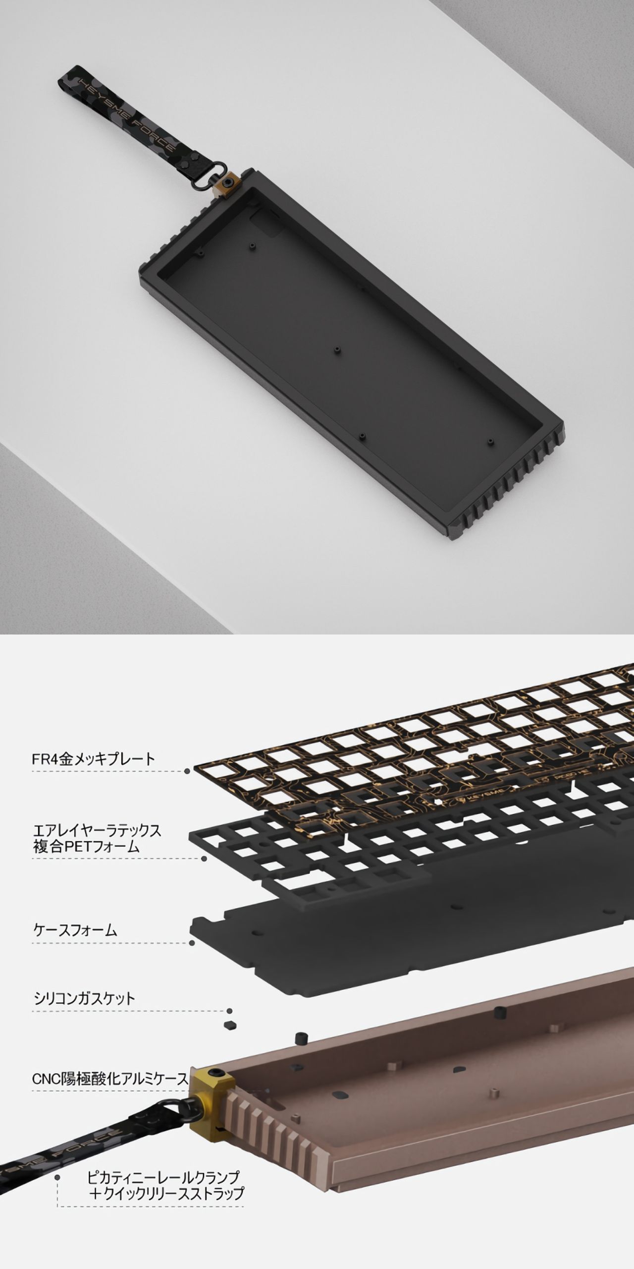 KeysMe PIC60 Keyboard Case Midnight Camouflage（ブラック