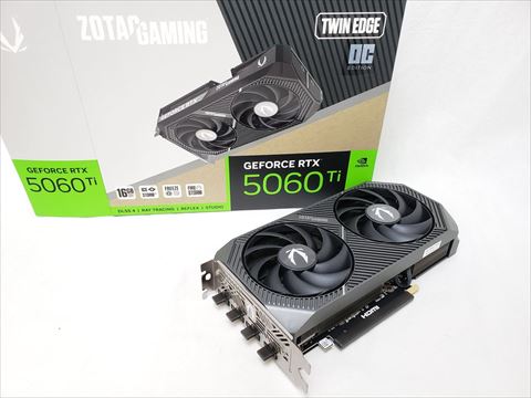 ZT-5060Ti-16G-TWOC/ZT-B50620H-10M ZOTAC GAMING GEFORCE RTX 5060 Ti 16GB TWIN EDGE OC GDDR7 各サイトで併売につき売切れのさいはご容赦願います。