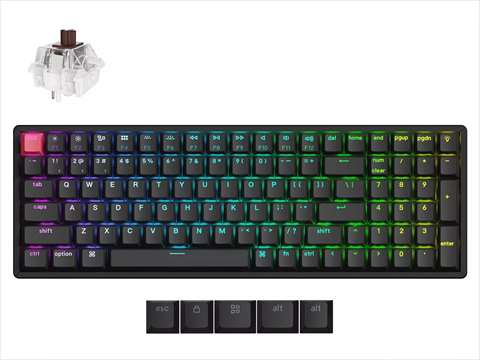 K4X-J3-US K4 Version 3 QMK ワイヤレスカスタム・メカニカルキーボード - RGB - US配列  / Keychron Superスイッチ（ホットスワップ）茶軸