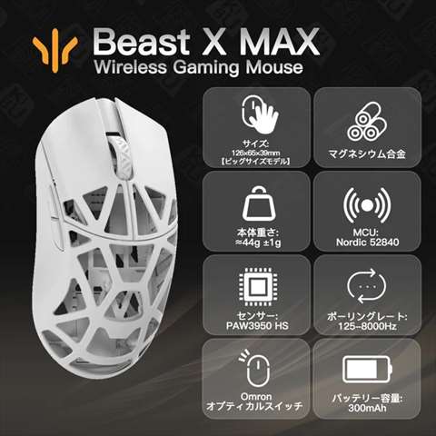 Beast X Max(OMRON) Milk White(サイド穴なし)