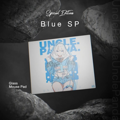 Uncle Panda ブルー SP ガラスマウスパッド | マウスパッド