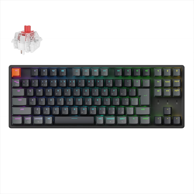 K8X-J1Z-JIS K8 Version 2 QMK ワイヤレスカスタム・メカニカルキーボード - RGB - JIS配列  / Keychron Superスイッチ（ホットスワップ）赤軸 / PBTダブルショットキーキャップ