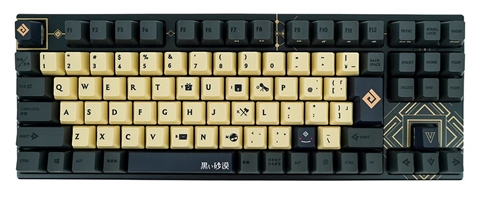 ふもコレ × 黒い砂漠 キーボード 日本語配列 VARMILO静電容量 アイリス軸 fc-kb92-bde1-iris