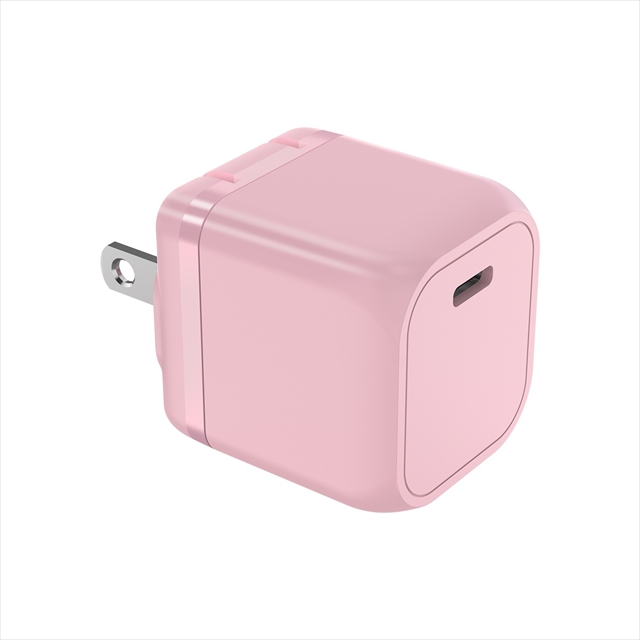 FUSB-ACG201CPK PD対応 GaN搭載Type-C AC充電器20W パステルピンク