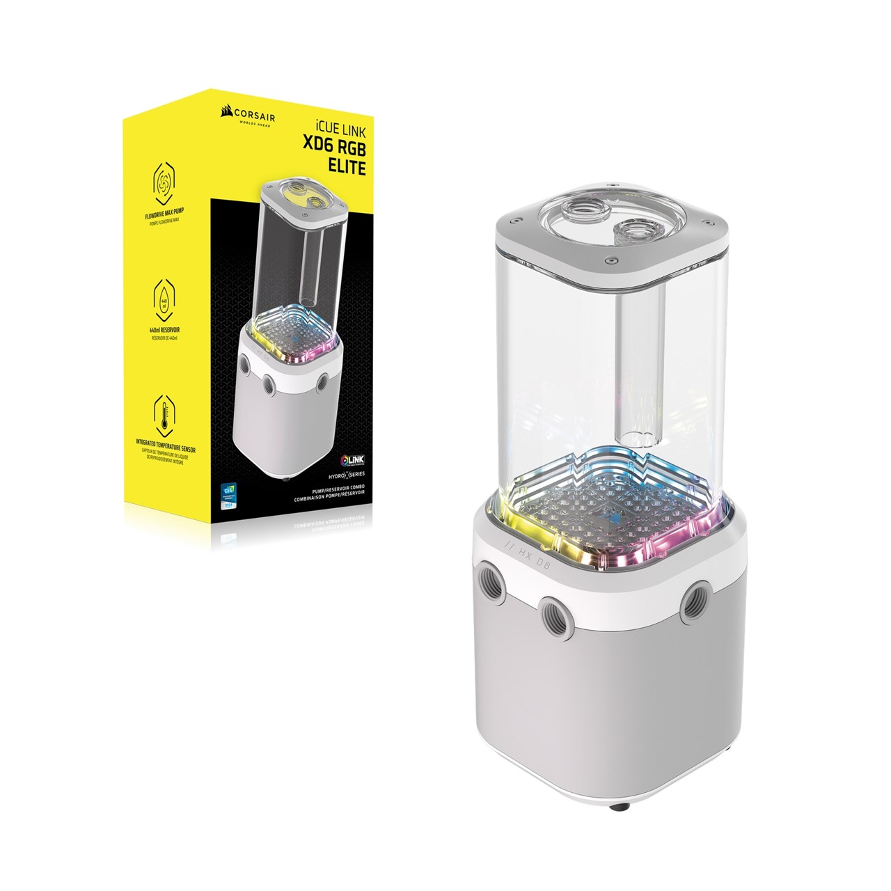 Hydro X Series iCUE LINK XD6 RGB ELITE WHITE (Pump reservoir unit