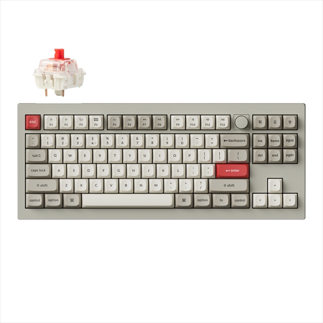 V3M-R1-US V3 MAX QMK ワイヤレスカスタム・メカニカルキーボード - RGB - US配列（テンキーレス）- レトロカラー / Gateron Jupiter スイッチ（ホットスワップ）赤軸