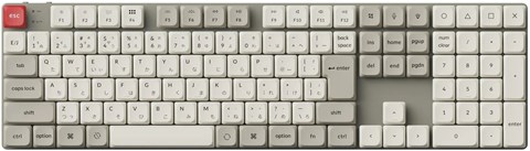 K5M-K1Z-JIS K5 Max QMK/VIA ワイヤレス カスタム・メカニカルキーボード - White LED - JIS配列（テンキー付 / フルサイズ）- レトロカラー / Gateronロープロファイル2.0メカニカルスイッチ赤軸 / PBTダブルショットキーキャップ