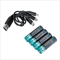 SD-5070C(4P) USB-C充電対応の単3リチウムイオン電池、繰り返し使えて液漏れなしで安心。高出力1.5V