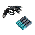 SD-7018C(4P) USB-C充電対応の単4リチウムイオン電池、繰り返し使えて液漏れなしで安心。高出力1.5V
