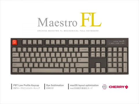 ARCHISS MAESTRO FL AS-KBM04/LRGB CHERRY MX 赤軸 104キー英語配列