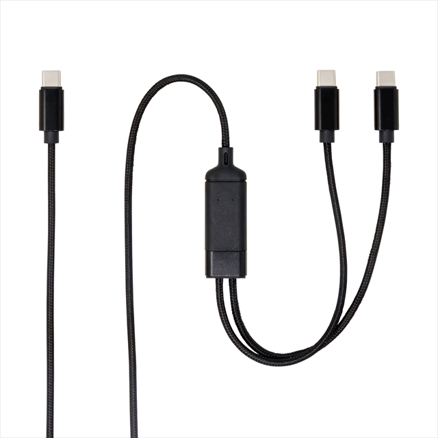 UYC-CC12P10 USB-C二股充電ケーブル PD100W対応 1.2m