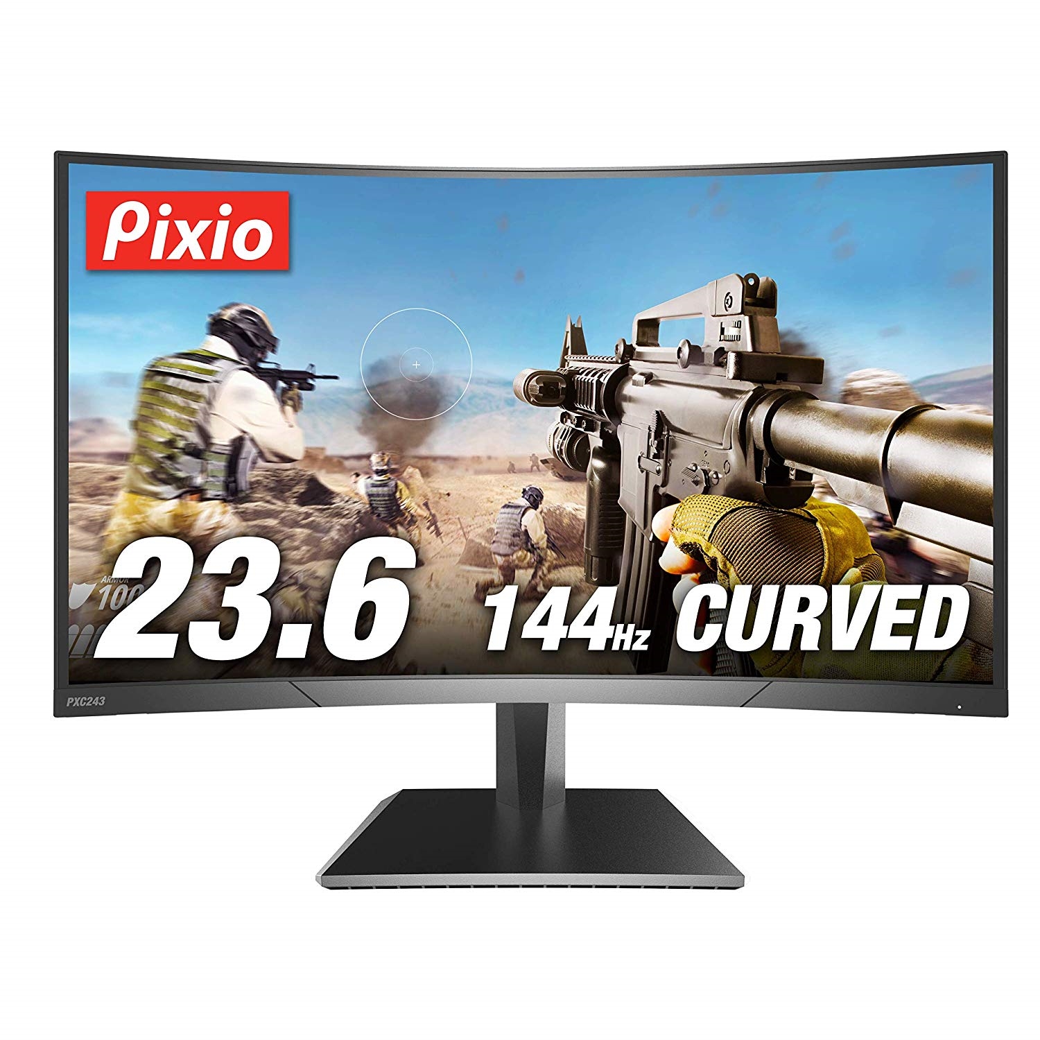 PXC243 Pixio モニター 23.6 インチ 1920x1080 FHD VA 144hz 湾曲ベゼルレス | 24インチ以上30