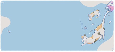 PXMP024XXL Mouse Pad 猫は液体(ブルー)