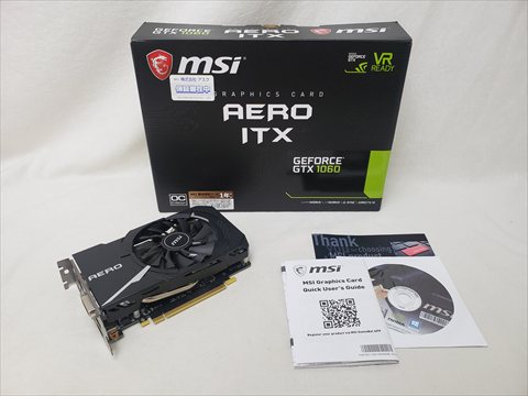 GeForce GTX 1060 AERO ITX 6G OC 各サイトで併売につき売切れのさいはご容赦願います。