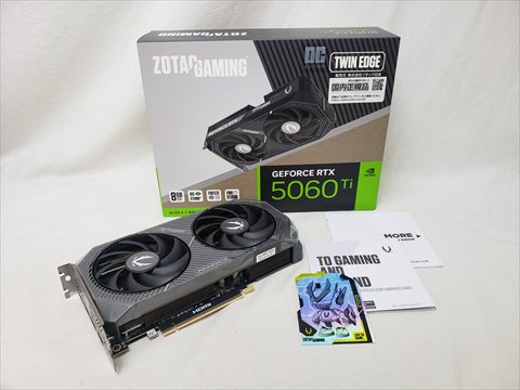 ZT-5060Ti-8G-TEOC/ZT-B50610H-10M ZOTAC GAMING GEFORCE RTX 5060 Ti 8GB TWIN EDGE OC GDDR7 各サイトで併売につき売切れのさいはご容赦願います。