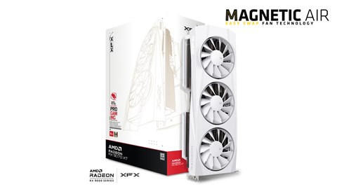 RX-97TMAQKW9-GP/E XFX Quicksilver AMD Radeon RX 9070XT White Magnetic Air Edition