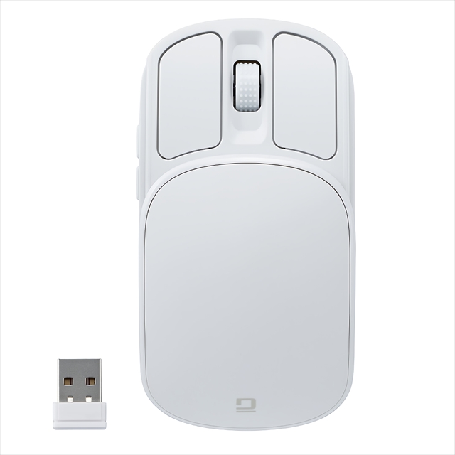 Digio2 MUS-RKF235W ホワイト 無線充電式スライド静音5ボタンBlueLEDマウス
