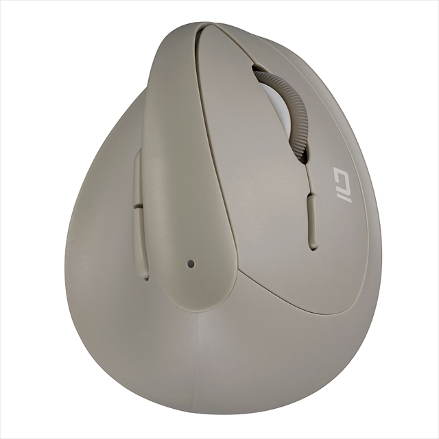 Digio2 MUS-BKF222GY グレージュ 無線ミニエルゴ静音5ボタンBlueLEDマウス