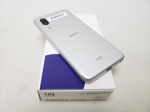 AQUOS sense3 シルバーホワイト /SHV45SWU 【UQ SIMFREE】 【 UQ 国内版SIMフリー 】 各サイトで併売につき売切れのさいはご容赦願います。