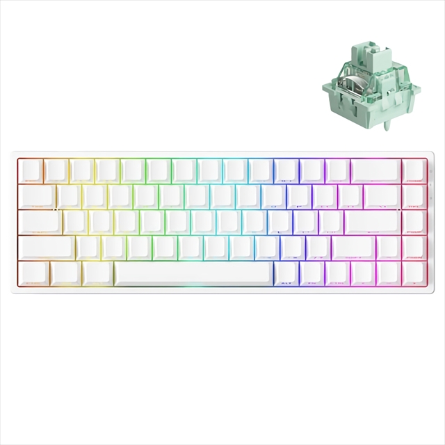 Akko MonsGeek FUN68 無線対応モデル Glare スイッチ ホワイト AKKO01-00023-WH 12月以降入荷予定