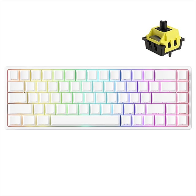 Akko MonsGeek FUN68 無線対応モデル Flash スイッチ ホワイト AKKO01-00025-WH 12月以降入荷予定