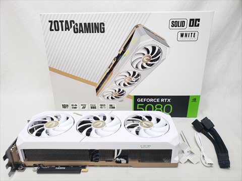[保証確認] ZT-5080-16G-SOW/ZT-B50800Q-10P ZOTAC GAMING GeForce RTX 5080 SOLID OC White Edition 各サイトで併売につき売切れのさいはご容赦願います。