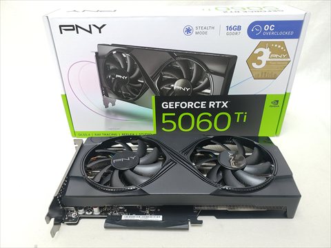 VCG5060T16DFXPB1-O PNY GeFORCE RTX 5060 Ti 16GB Overclocked Dualfan 各サイトで併売につき売切れのさいはご容赦願います。