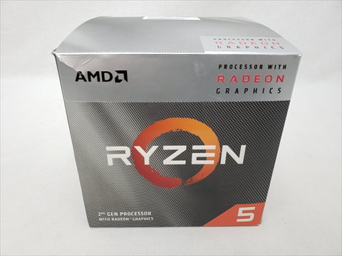 Ryzen 5 3400G With Wraith Spire cooler (4C8T/3.7GHz（4.2）/65W/Total Cache 6MB/Vega 11) 各サイトで併売につき売切れのさいはご容赦願います。