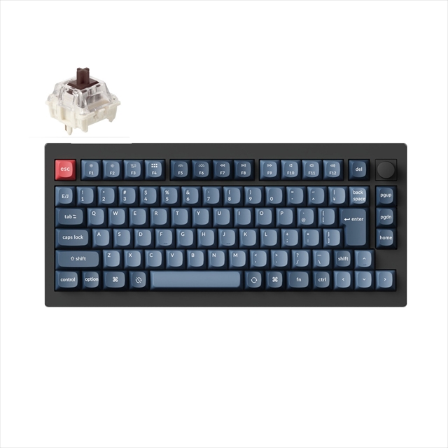 V1M-D3V-JIS V1 Max QMK/VIA ワイヤレス カスタム・メカニカルキーボード - RGB - JIS配列（かな印字なし）（テンキーレス）- カーボンブラック / Gateron Jupiter スイッチ（ホットスワップ）茶軸 / PBTダブルショットキーキャップ