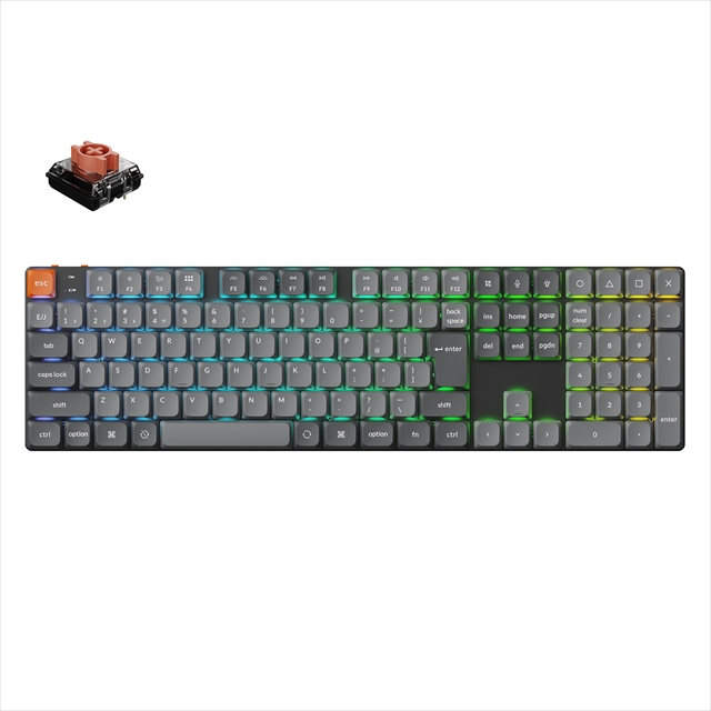 K5M-H6V-JIS K5 Max QMK/VIA ワイヤレス カスタム・メカニカルキーボード - RGB - JIS配列（かな印字なし）（テンキーレス） / KeychronロープロファイルSilent（静音）（ホットスワップ）赤軸 / PBTダブルショットキーキャップ