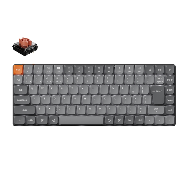 K3M-A6V-JIS K3 Max QMK/VIA ワイヤレス カスタム・メカニカルキーボード - White LED - JIS配列（かな印字なし）（テンキーレス） / KeychronロープロファイルSilent（静音）赤軸 / PBTダブルショットキーキャップ