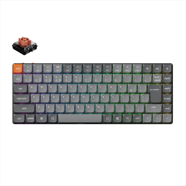 K3M-H6V-JIS K3 Max QMK/VIA ワイヤレス カスタム・メカニカルキーボード - RGB - JIS配列（かな印字なし）（テンキーレス） / KeychronロープロファイルSilent（静音）（ホットスワップ）赤軸 / PBTダブルショットキーキャップ