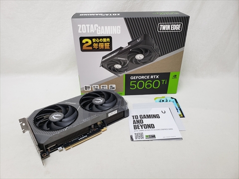 ZT-B50610E-10M /ZOTAC GAMING GeForce RTX 5060 Ti 8GB Twin Edge 各サイトで併売につき売切れのさいはご容赦願います。