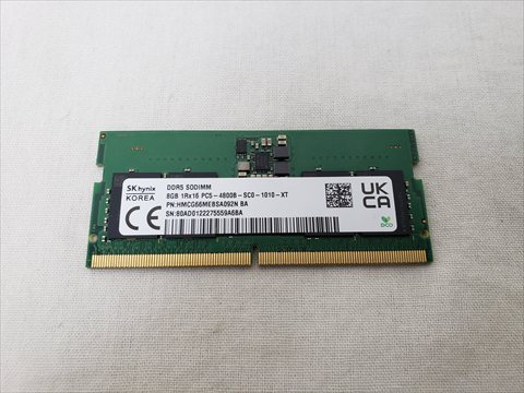 262Pin 4800(PC5-38400) 8GB DDR5 S.O.DIMM 各サイトで併売につき売切れのさいはご容赦願います。