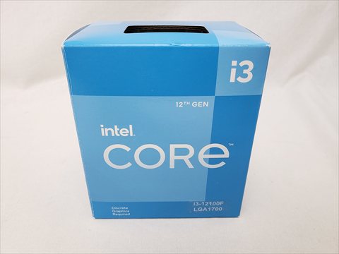 Core i3-12100F BOX (P-core 4(3.3GHz)/8スレッド/Single P Turbo(4.3GHz)/Smart Cache 12MB/TDP58W 各サイトで併売につき売切れのさいはご容赦願います。