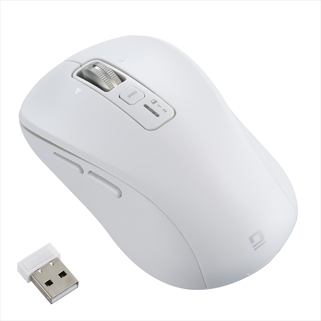 MUS-DKF242W 【感動ホイールマウス】Bluetooth・USB無線(デュアル)静音5ボタンBlueLEDマウス Mサイズ/ホワイト
