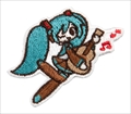 初音ミク 刺繍ステッカー Art by 亀山 ギター TGR142-MGU-ONE