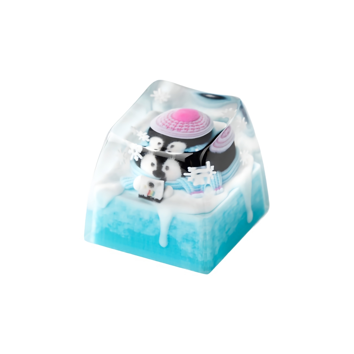 【極美品】Milkyway Keys Dim Sun キーキャップセット KEYMOJI Snow World Artisan Keycap for Cherry MX Switches Penguin