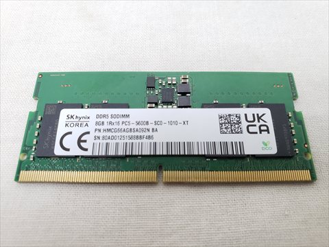 262Pin 5600(PC5-44800) 8GB DDR5 S.O.DIMM 各サイトで併売につき売切れのさいはご容赦願います。