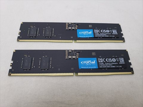 CT8G56C46U5 x2 /バルク　★こちらのメモリだけでの販売はできません、PC（弊社組立）のご注文分の場合のみご購入いただけます。★ 各サイトで併売につき売切れのさいはご容赦願います。