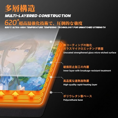 TALONGAMES ULTRAシリーズ P2 渚 加熱ガラスマウスパッド 490x420x6mm